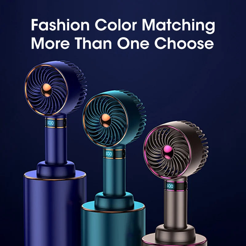 Hand Fan 2024 New Handheld Mini Fan USB 5000Mah Rechargeable Mini Portable Small Pocket Fan Data Display